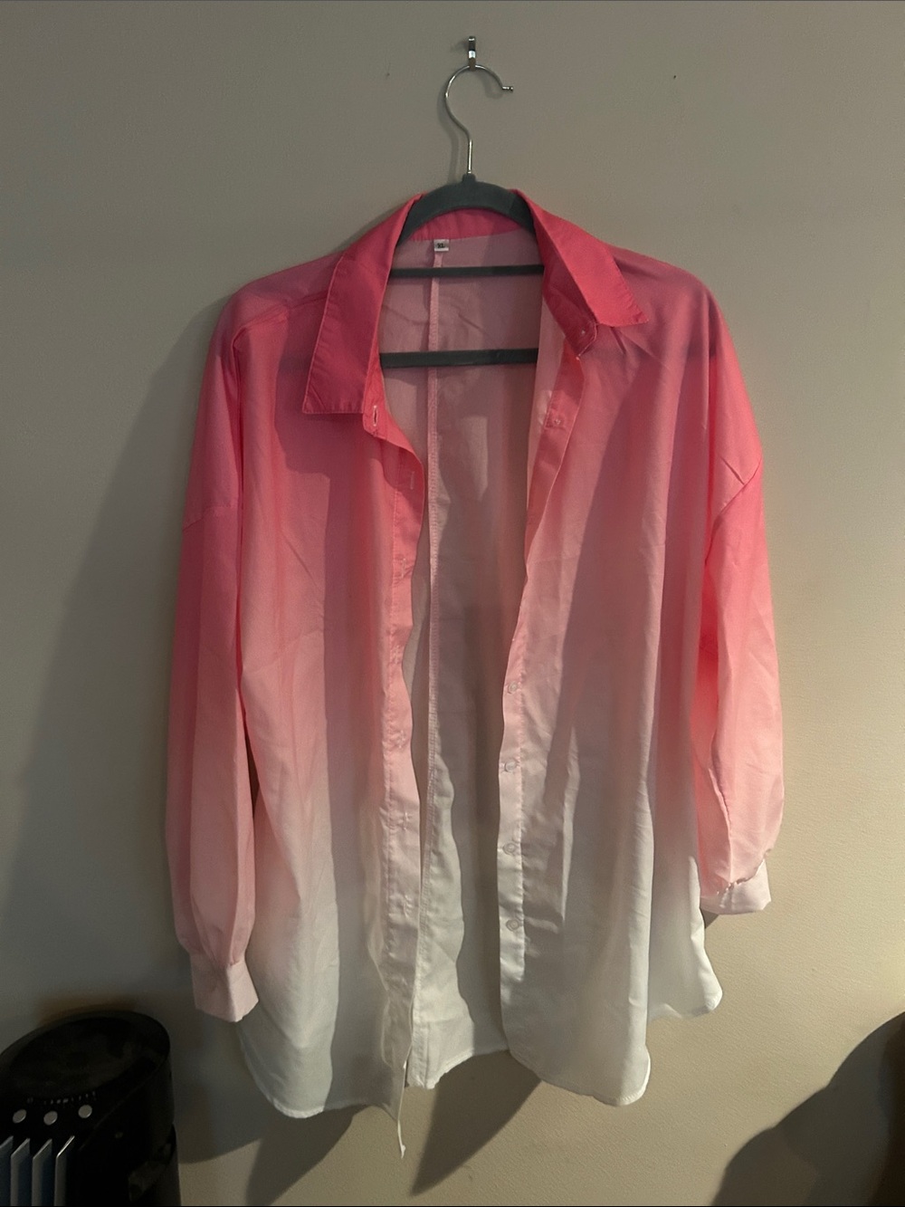 Pink Ombre Button-Up Shirt - Relaxed Women's Top